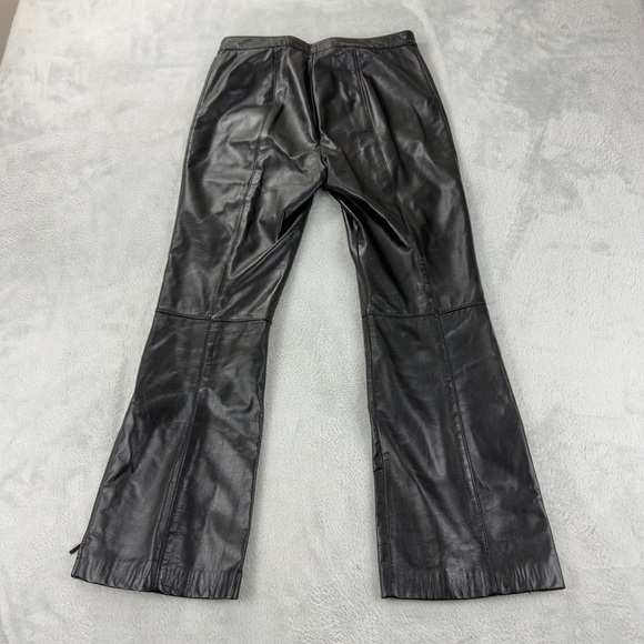 Danier Leather Black Flared Pants Women's Size 6 US - Picture 3 of 13
